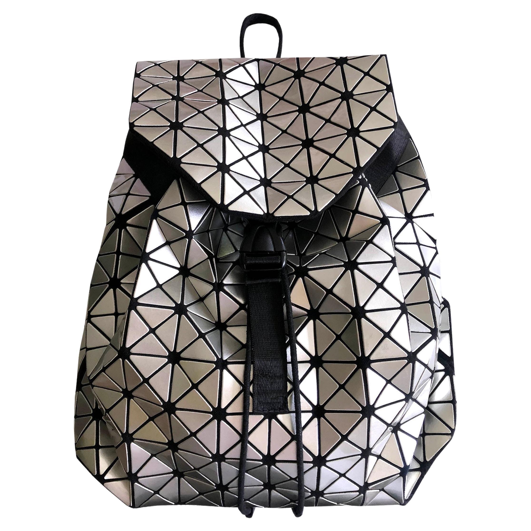 Issey Miyake BaoBao - Rucksack Bag - Metallic Silver - Adjustable Back Straps For Sale