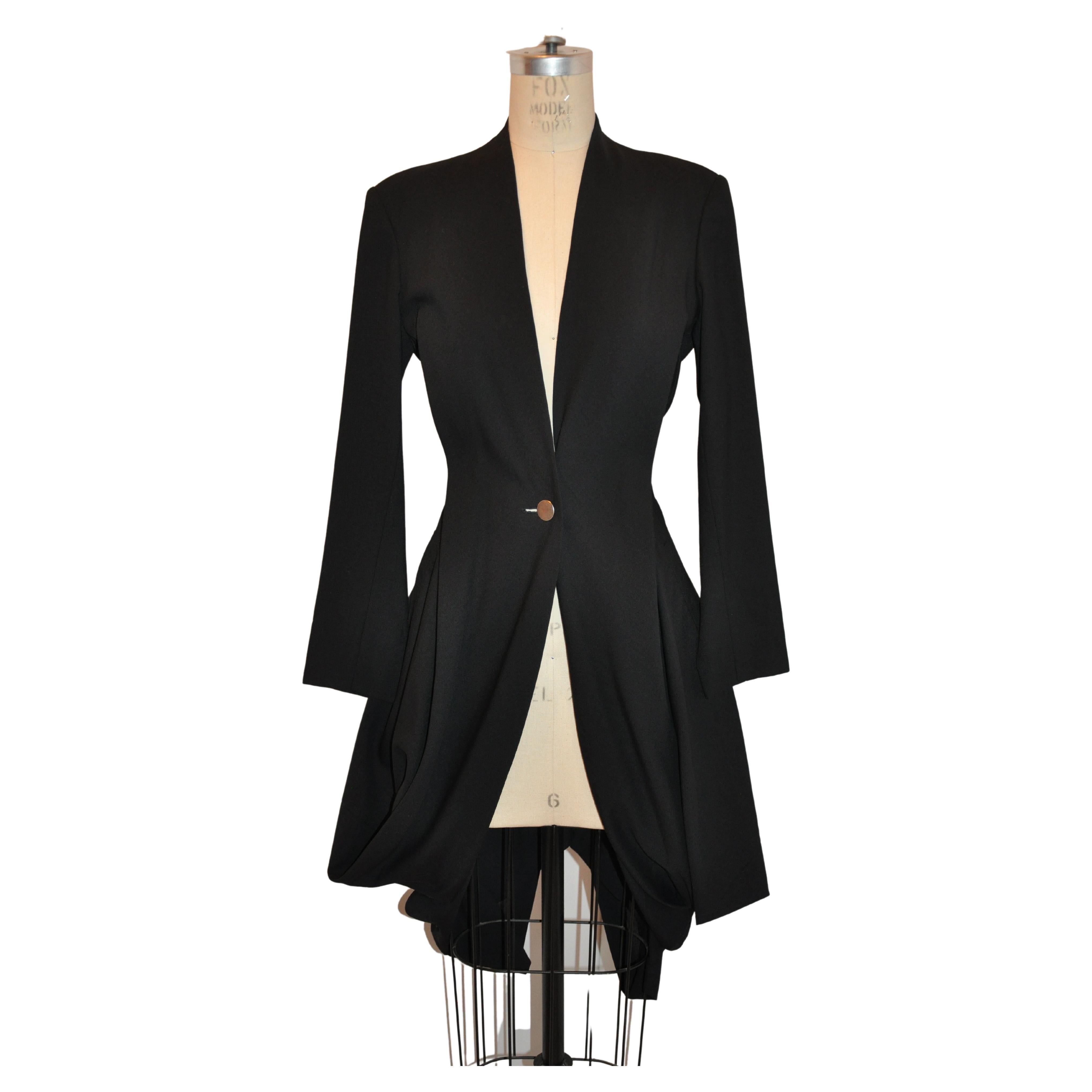 Issey Miyake Beautifully Draped Deconstruct Black "Balloon Pockets" Jacket/Dress For Sale