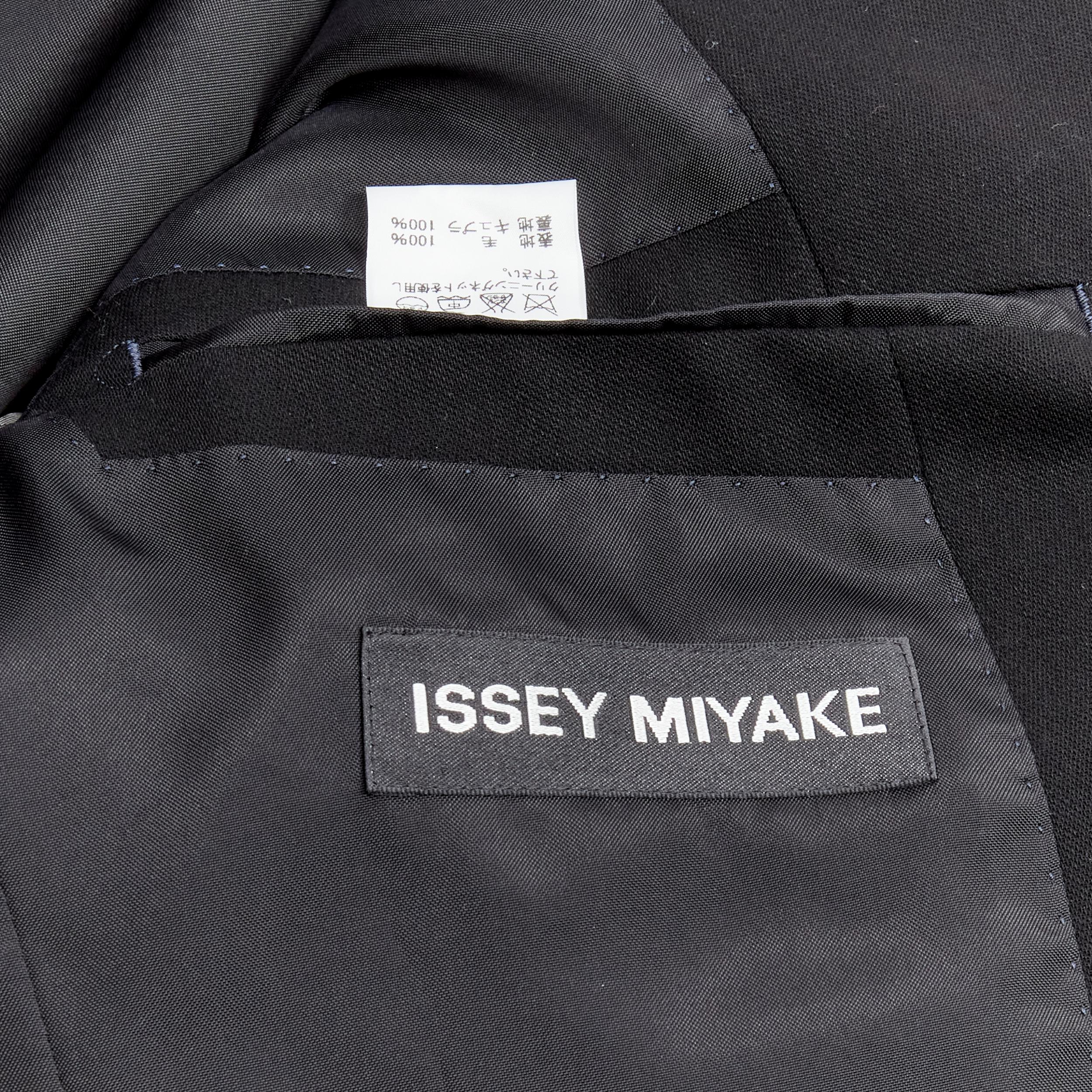 ISSEY MIYAKE black 100% wool minimal classic stand collar blazer JP1 S 5