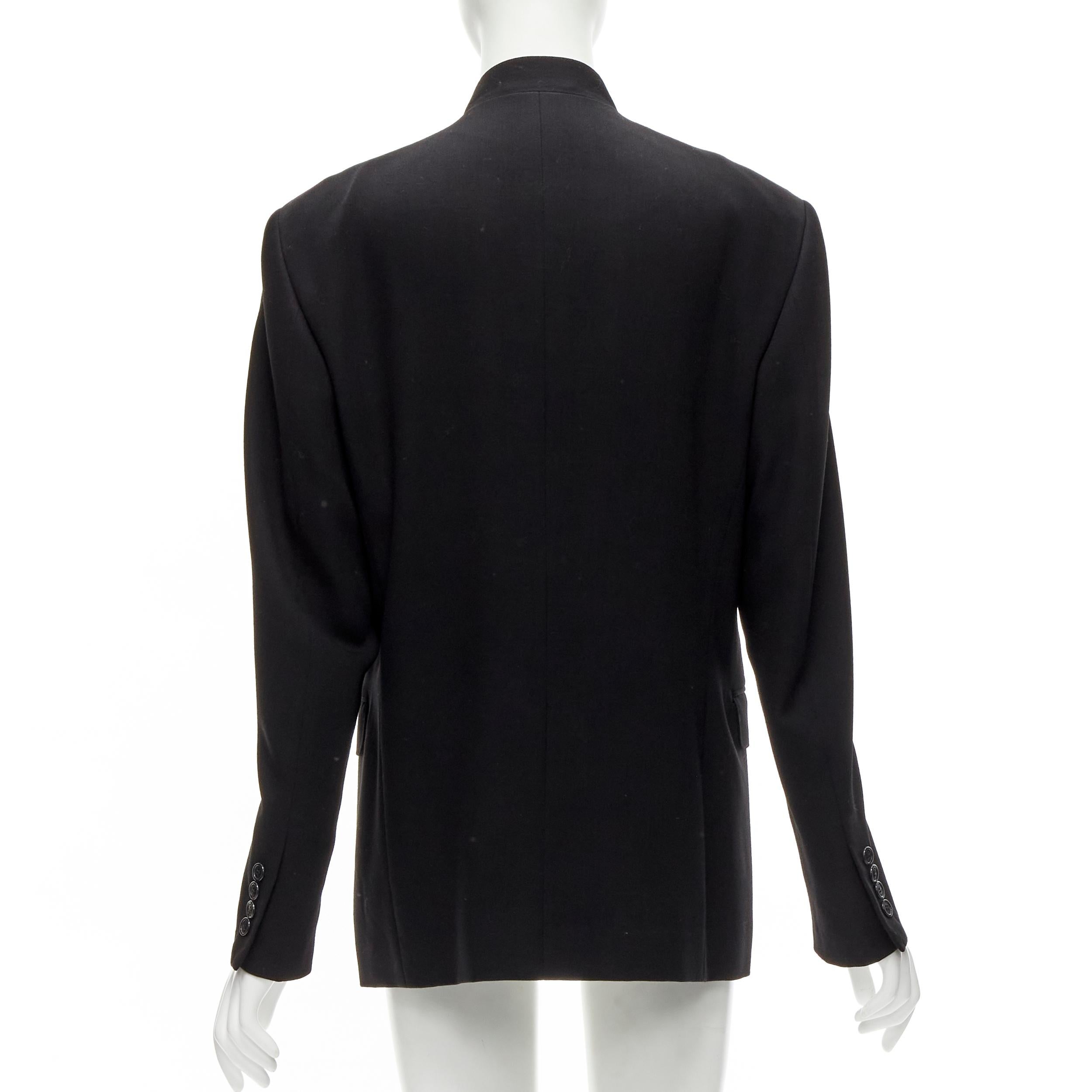 ISSEY MIYAKE black 100% wool minimal classic stand collar blazer JP1 S 1