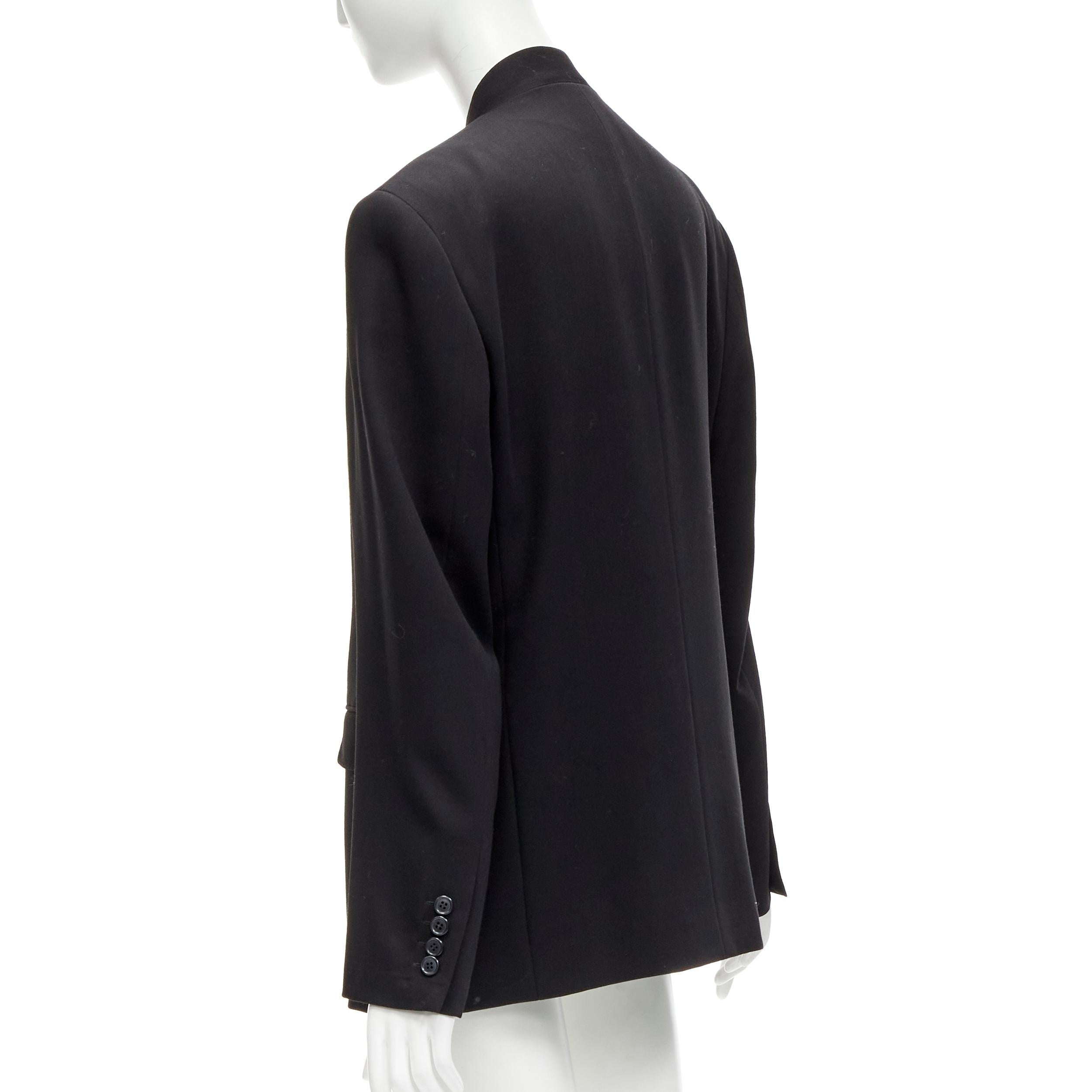 ISSEY MIYAKE black 100% wool minimal classic stand collar blazer JP1 S 2