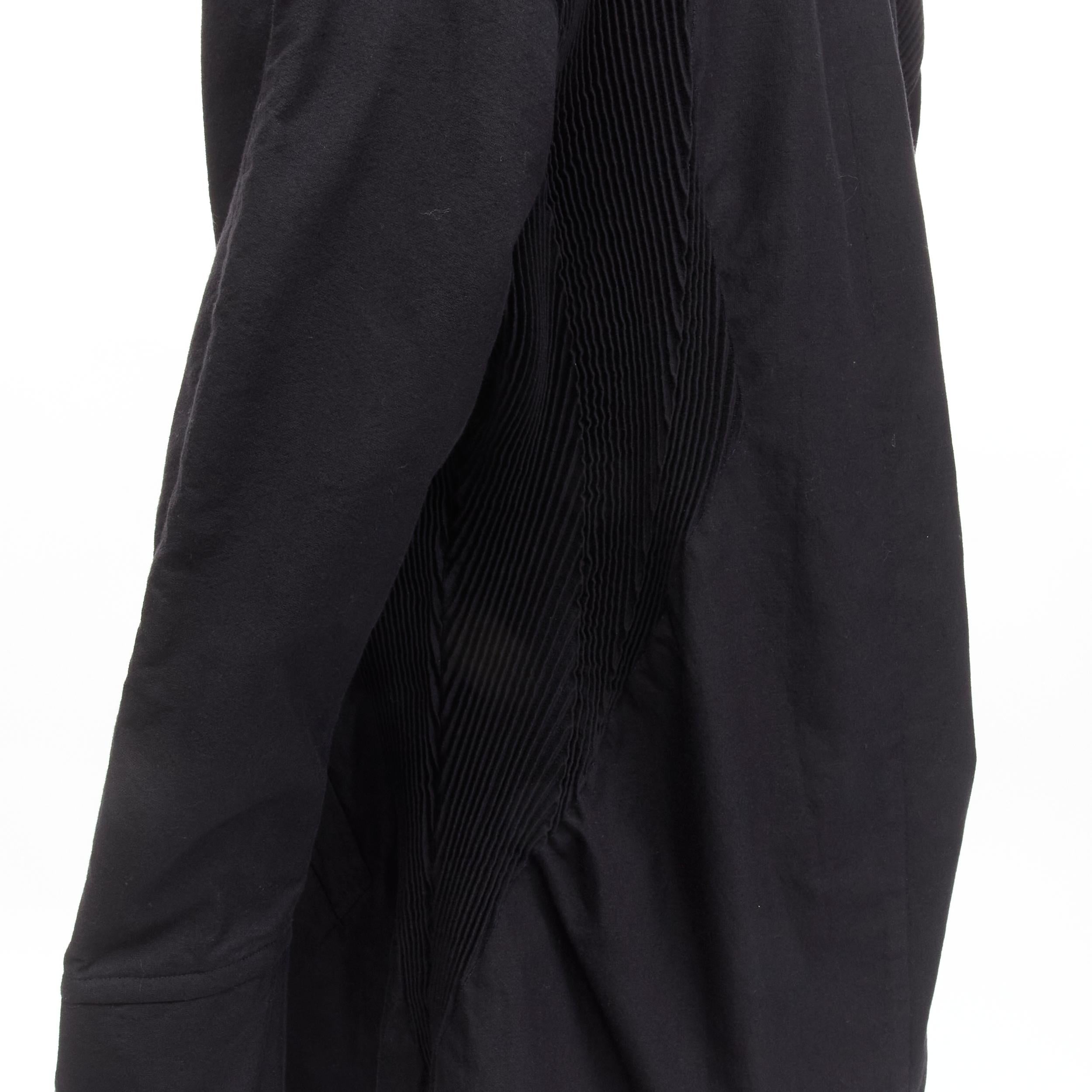 ISSEY MIYAKE black blue cotton blend pleated shoulder 3D cut coat JP2 M For Sale 4