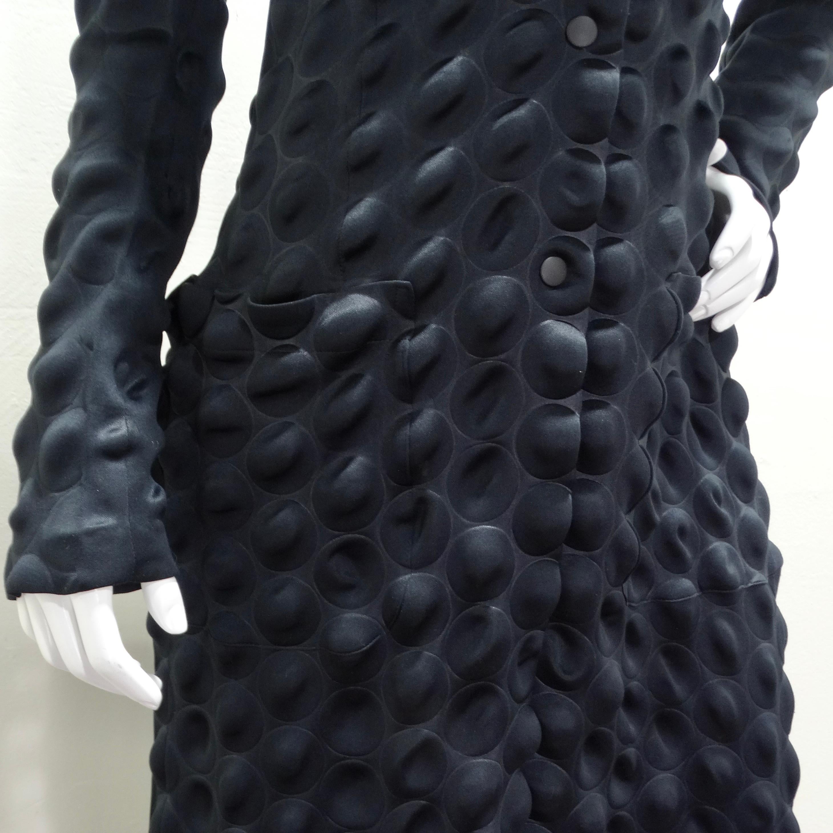 Issey Miyake Black Bubble Coat In Good Condition For Sale In Scottsdale, AZ