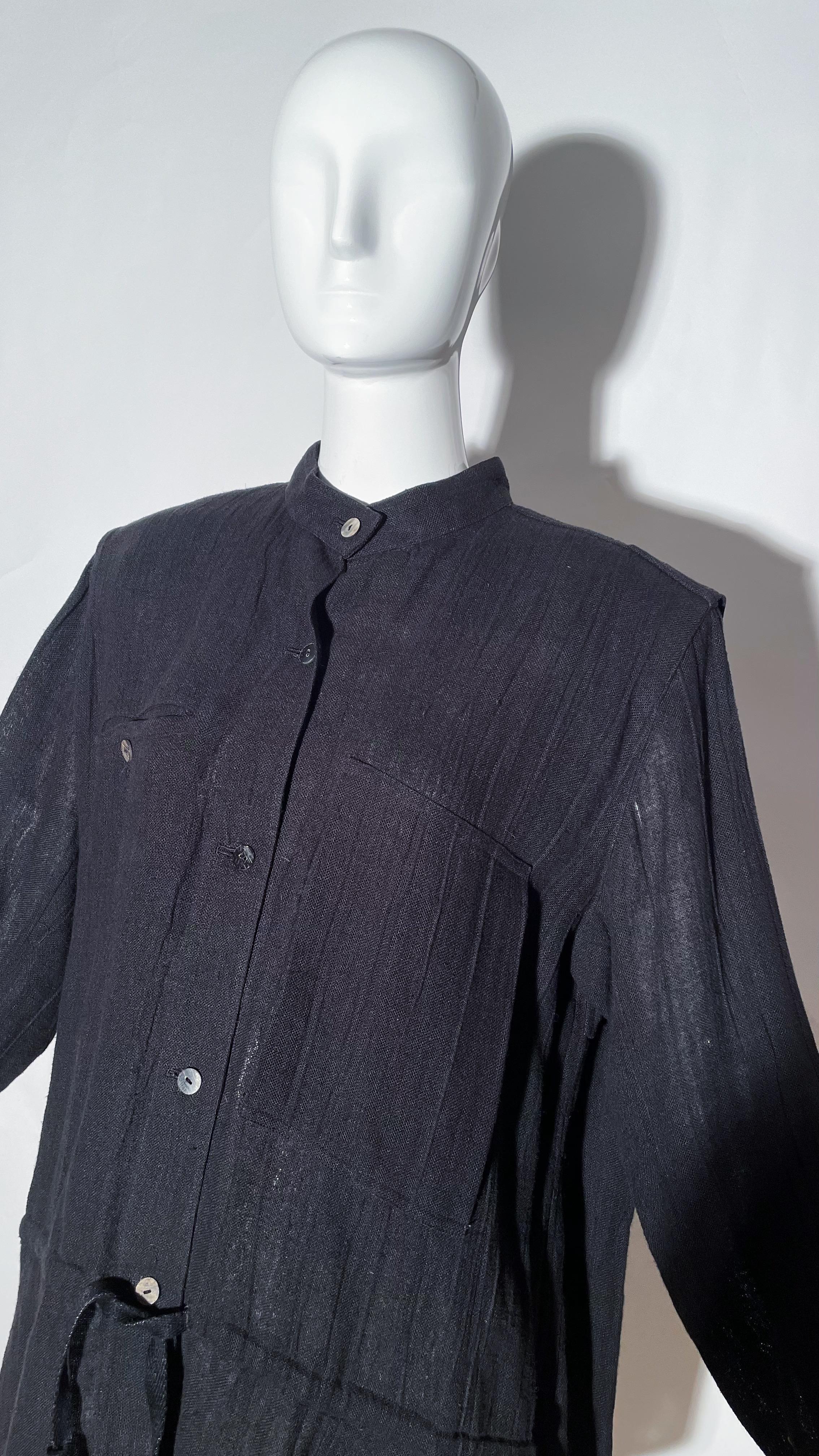 Women's or Men's Issey Miyake Black Dress Tunic For Sale