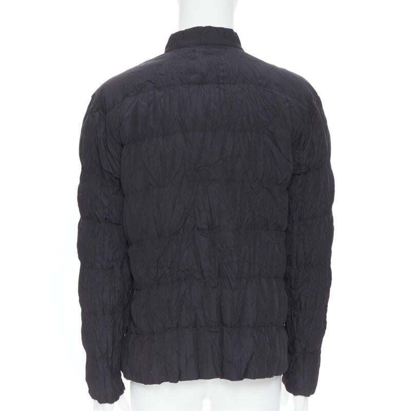 ISSEY MIYAKE schwarz grün Wendejacke mit Knitterfalten und Wattierung L im Angebot 1