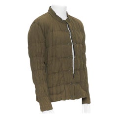 ISSEY MIYAKE black green reversible pleated crinkled padded jacket L