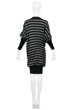 Issey Miyake Black & Grey Stripe Dress