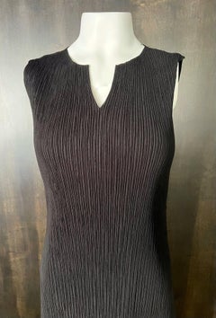 Issey Miyake Black Midi Dress, Size 2
