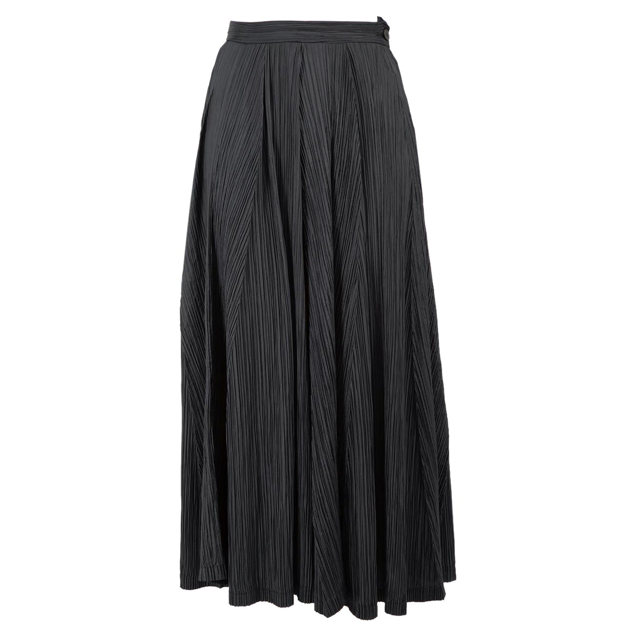 Issey Miyake Black Midi Pleated Skirt Size S