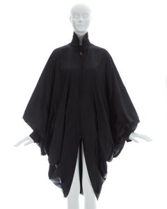 Issey Miyake black nylon oversized parachute coat, ca. 1987