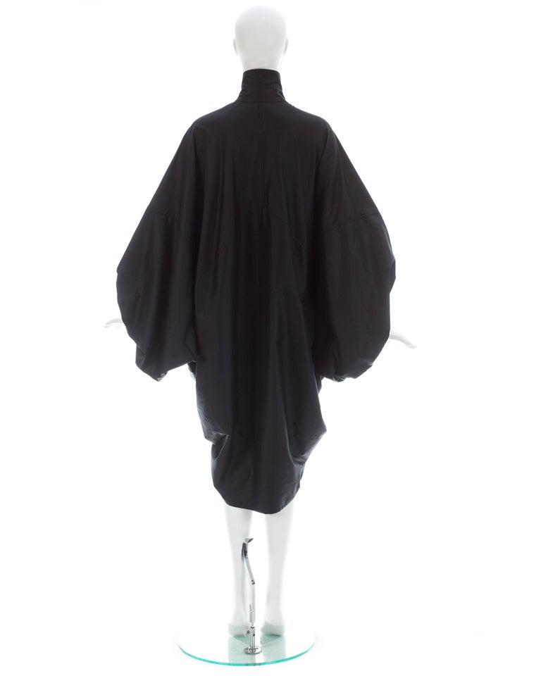 Issey Miyake black nylon oversized parachute coat, ca. 1987 For Sale at ...