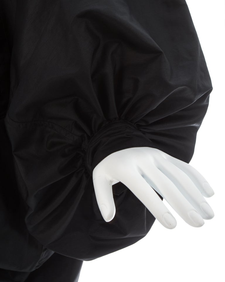 ISSEY MIYAKE FETE polyester Hood Mesh Parachute Long coat outer IM82FA004 black 3