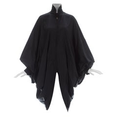 Issey Miyake black nylon oversized parachute coat, fw 1987