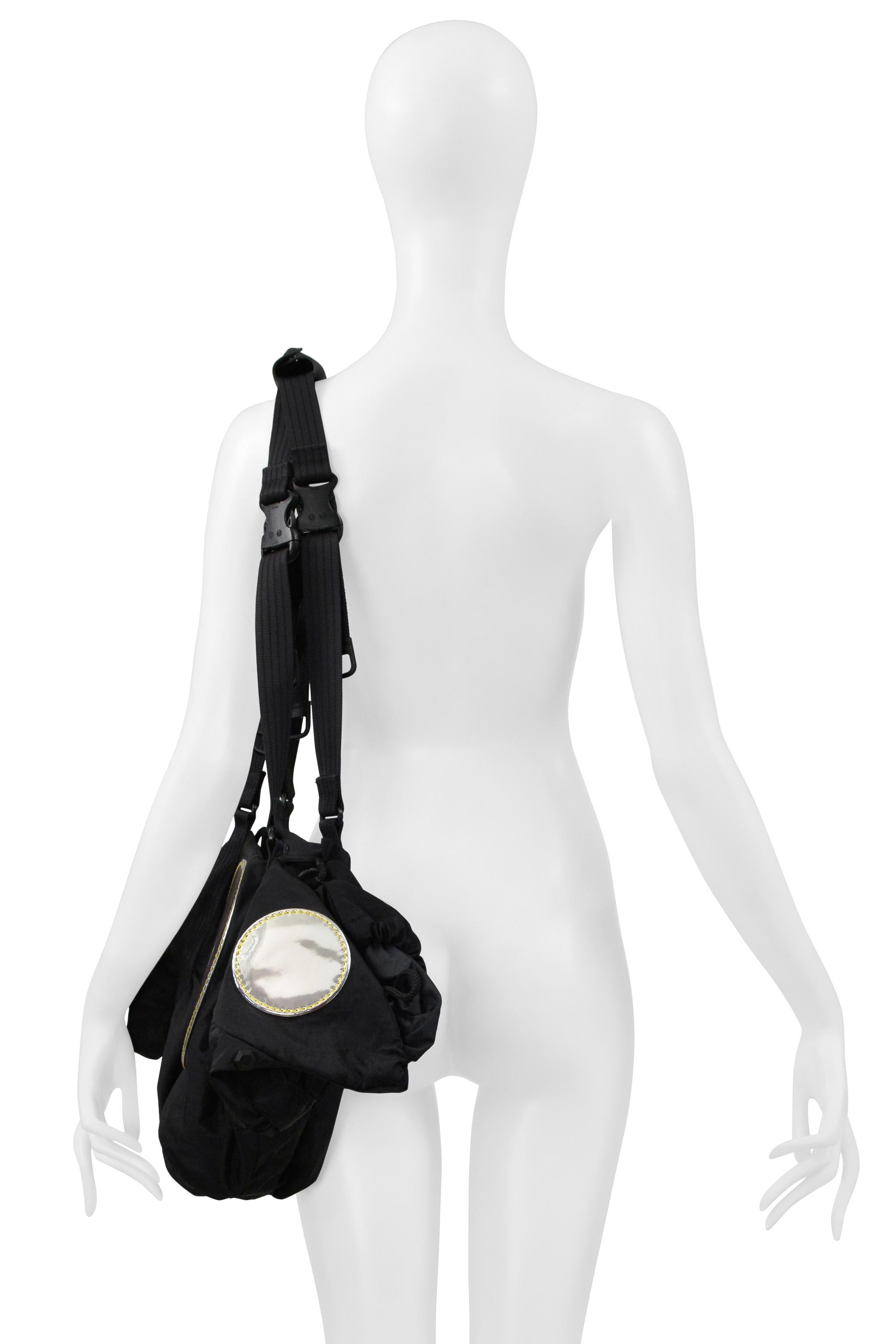 Issey Miyake Bolsa técnica de nailon negro con espejos 2004 Negro en venta