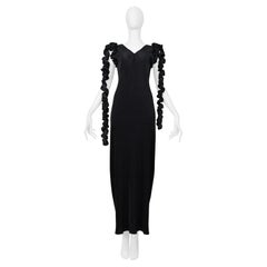 Issey Miyake Abito nero a pieghe con spirali 2000-2001
