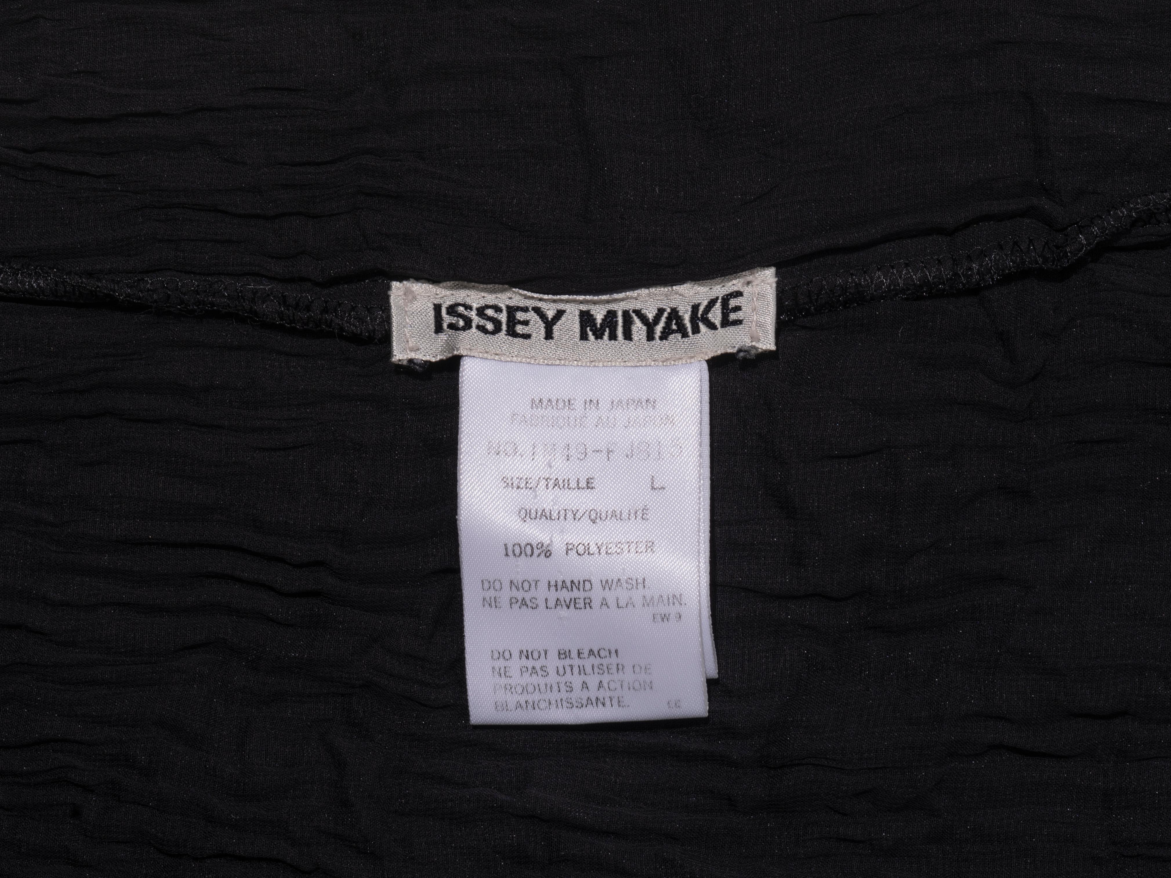 Issey Miyake black pleated organza sweater and skirt set, fw 1994 2
