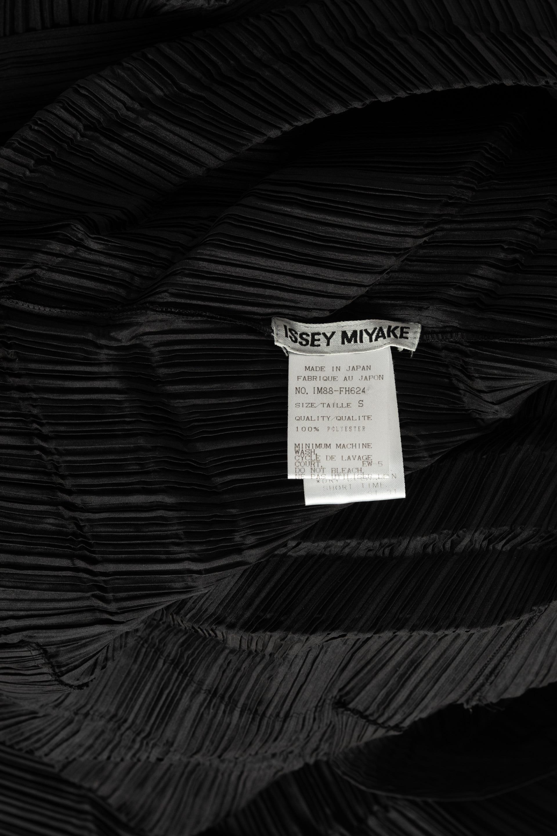 Issey Miyake Black Pleated Sculptural Dress, 1990s 9