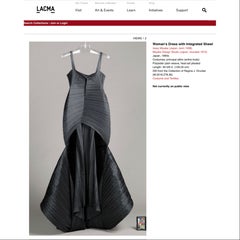 Issey Miyake Black Pleated Sculptural Maxi Dress, 1990s Museum Collection