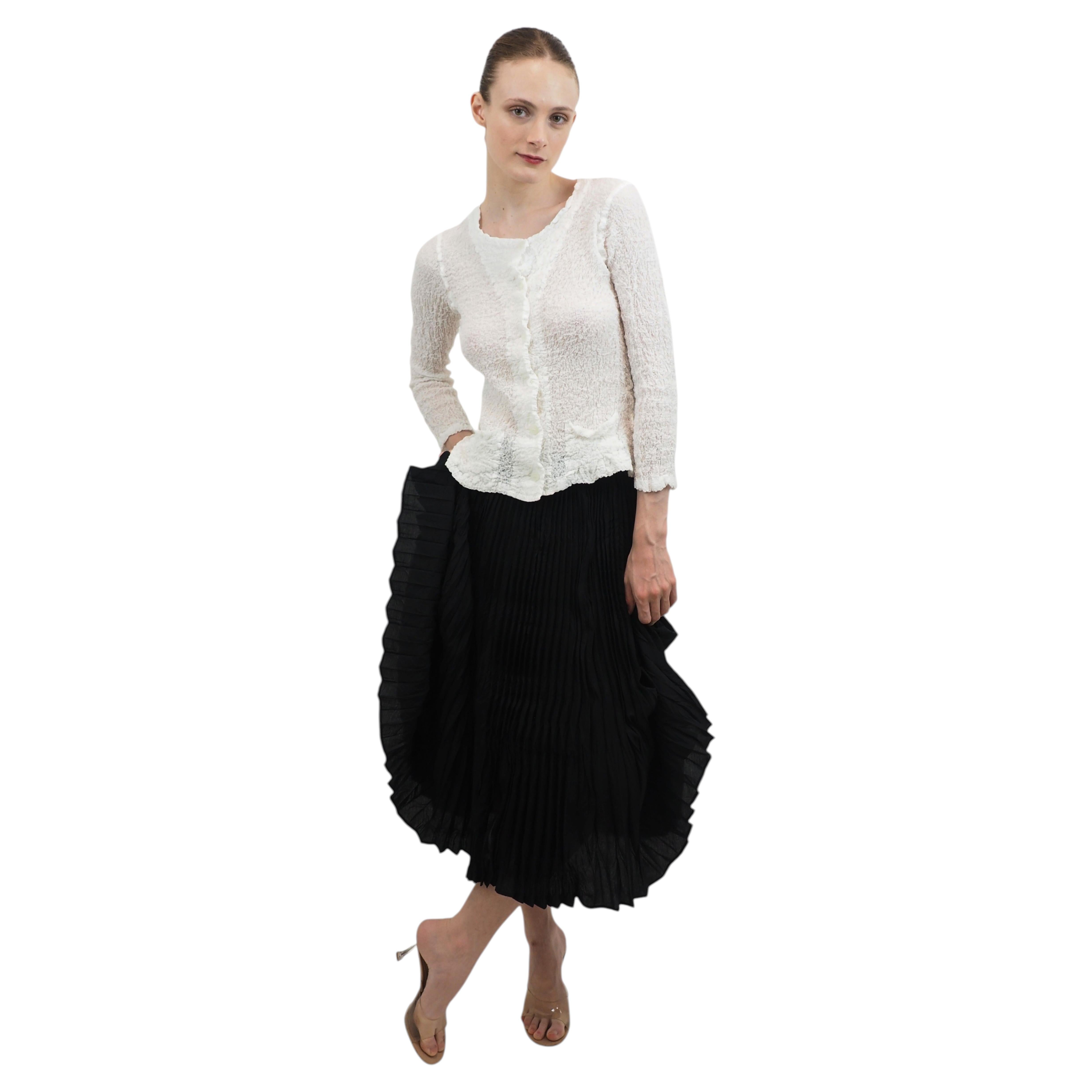 Issey Miyake Schwarzer Plissee-Rock