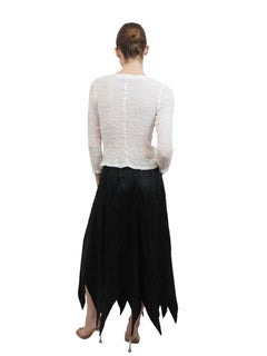 Issey Miyake Black Pleated Skirt With Points
