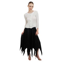 Issey Miyake Black Pleated Skirt With Points