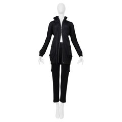 Issey Miyake Black Pleated Track Suit With Large Pockets 2004