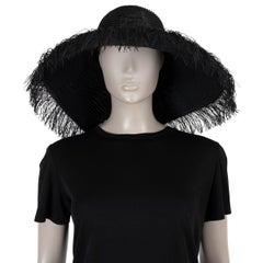 Chapeau FEDORA plissé à franges en polyester noir Issey Miyake, taille 58