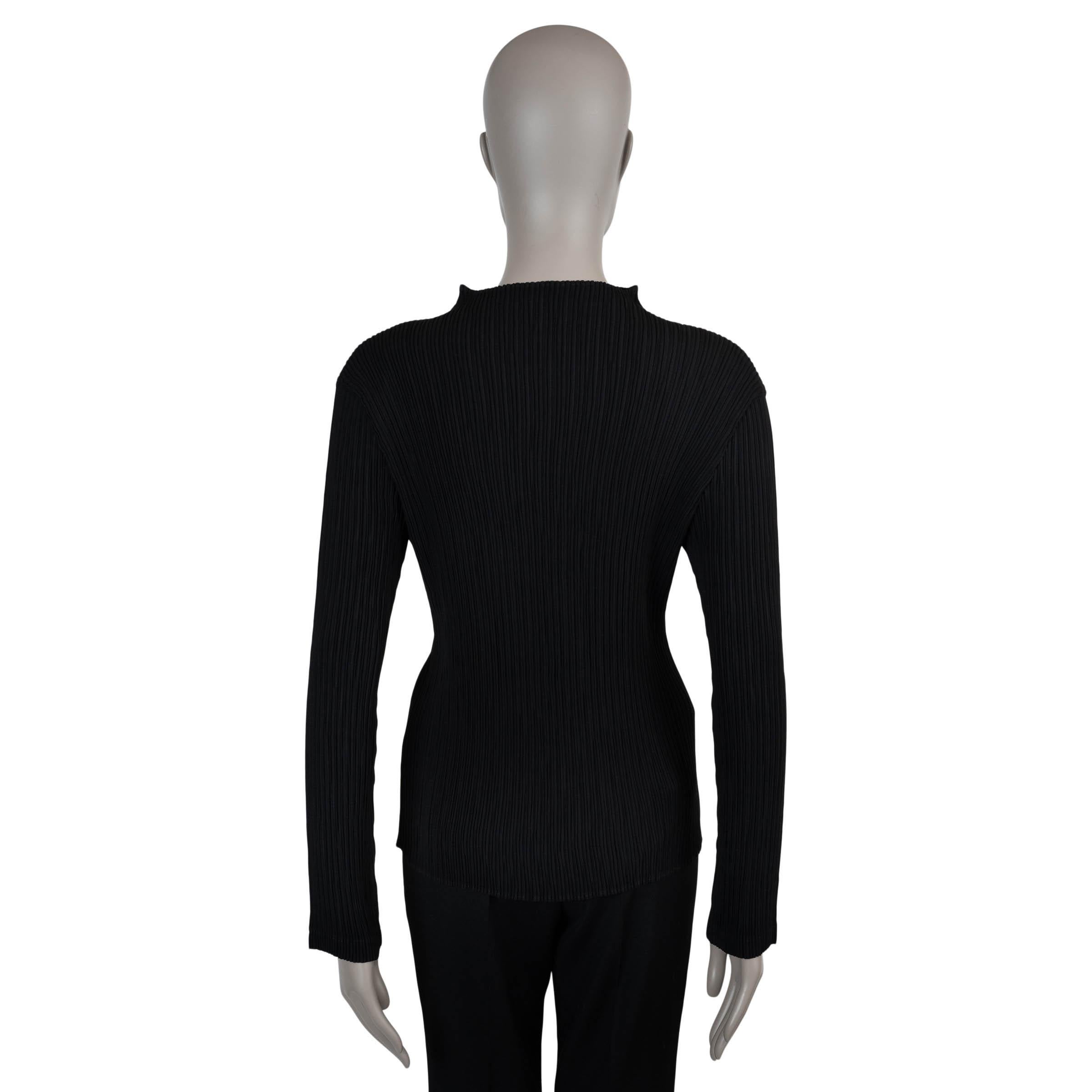 Noir Issey Miyake noir polyester HATCHING PLEATS LONG SLEEVE Shirt 3 M en vente