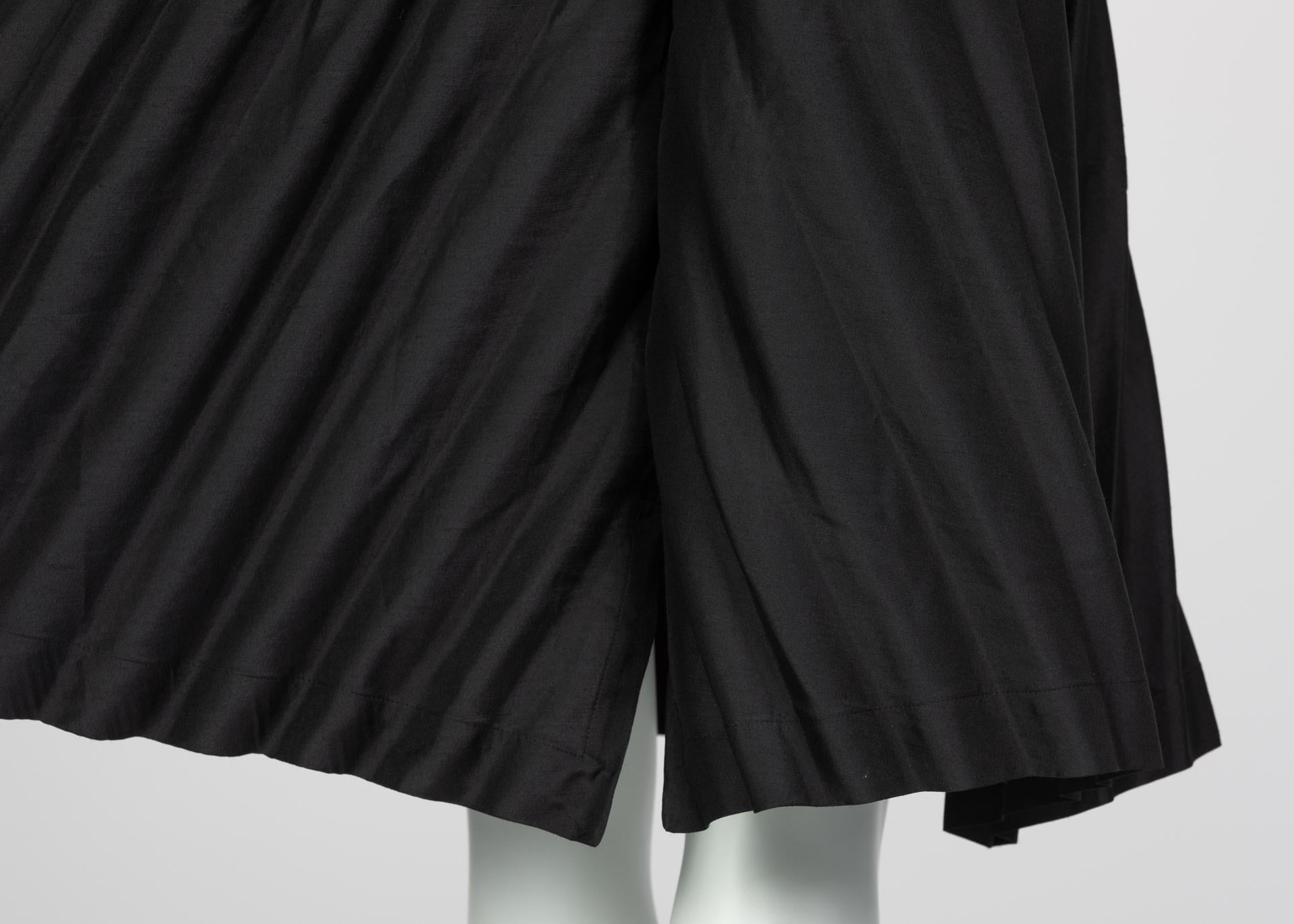 Issey Miyake Black Sculptural Pleated Cocoon Coat 4