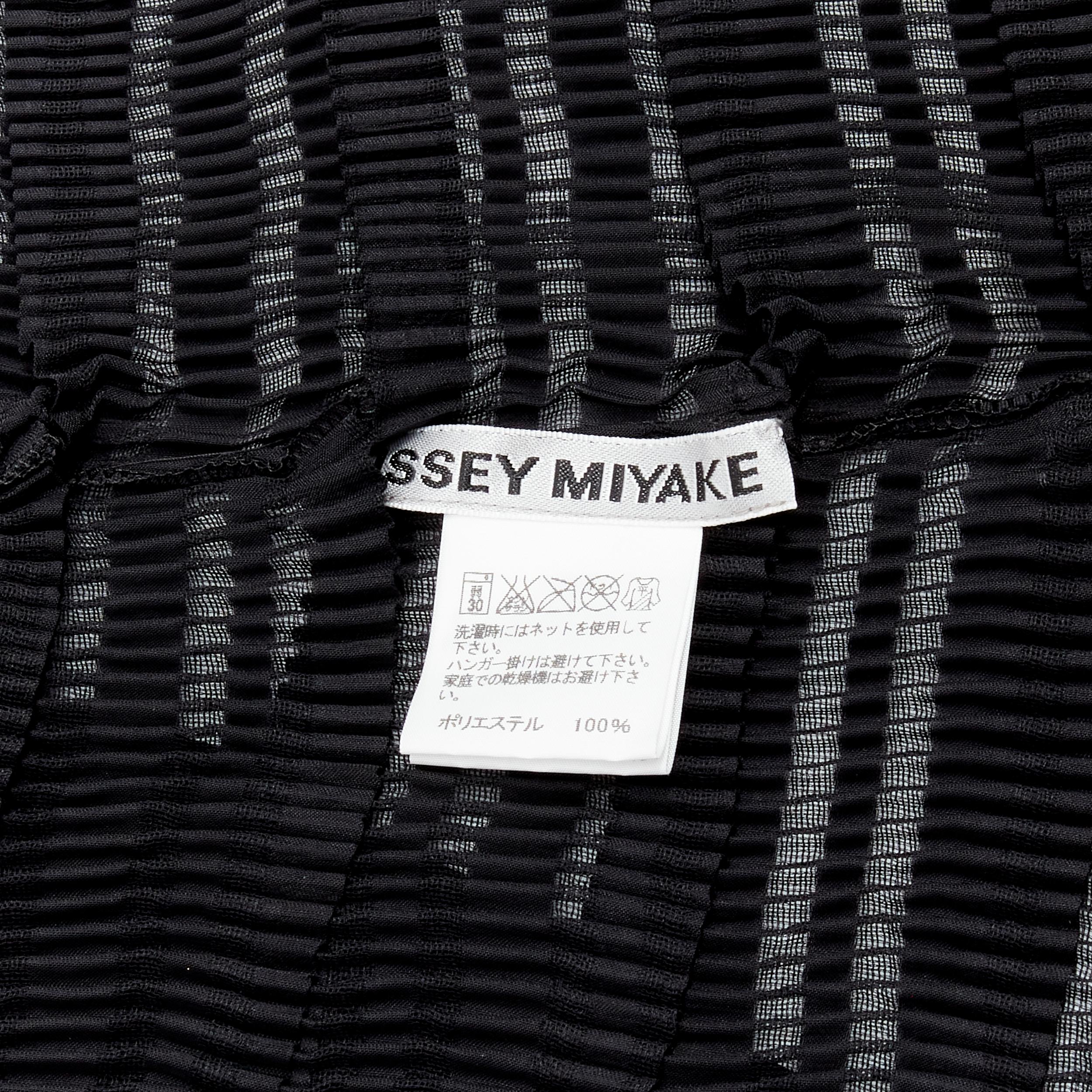 ISSEY MIYAKE black sheer classic tiered pleated textured cardigan JP2 M 4