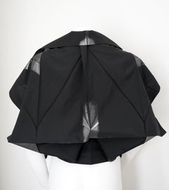 Issey Miyake Black & Silver Metallic buttoned top