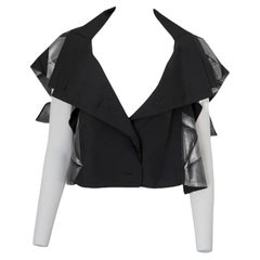 Top abotonado Issey Miyake Negro y Plata Metalizado