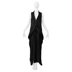 Issey Miyake Black Sleeveless Dress With Diamond Stitch Detail Ss 2003