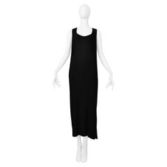 Issey Miyake  Black Soft Pleated Sleeveless Long Dress 1998-99