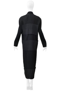 Issey Miyake Black Tuxedo Pleated Dress 1998-1999