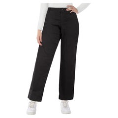 Issey Miyake - Pantaloni neri a gamba larga a vita media - taglia M.