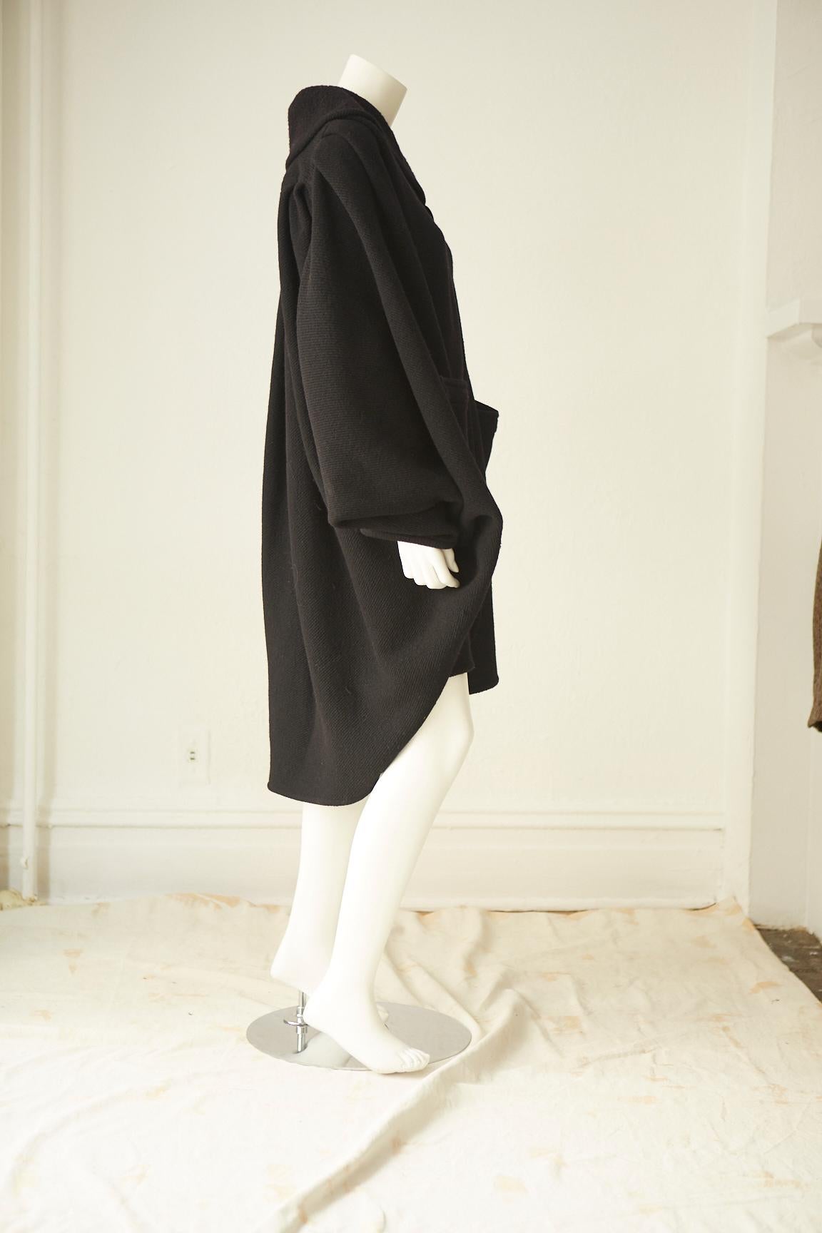 Rare Original Issey Miyake  Black Wool Butterfly Coat For Sale 1