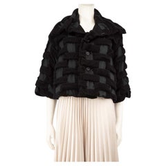 Issey Miyake Black Wool Pattern Cropped Jacket Size S