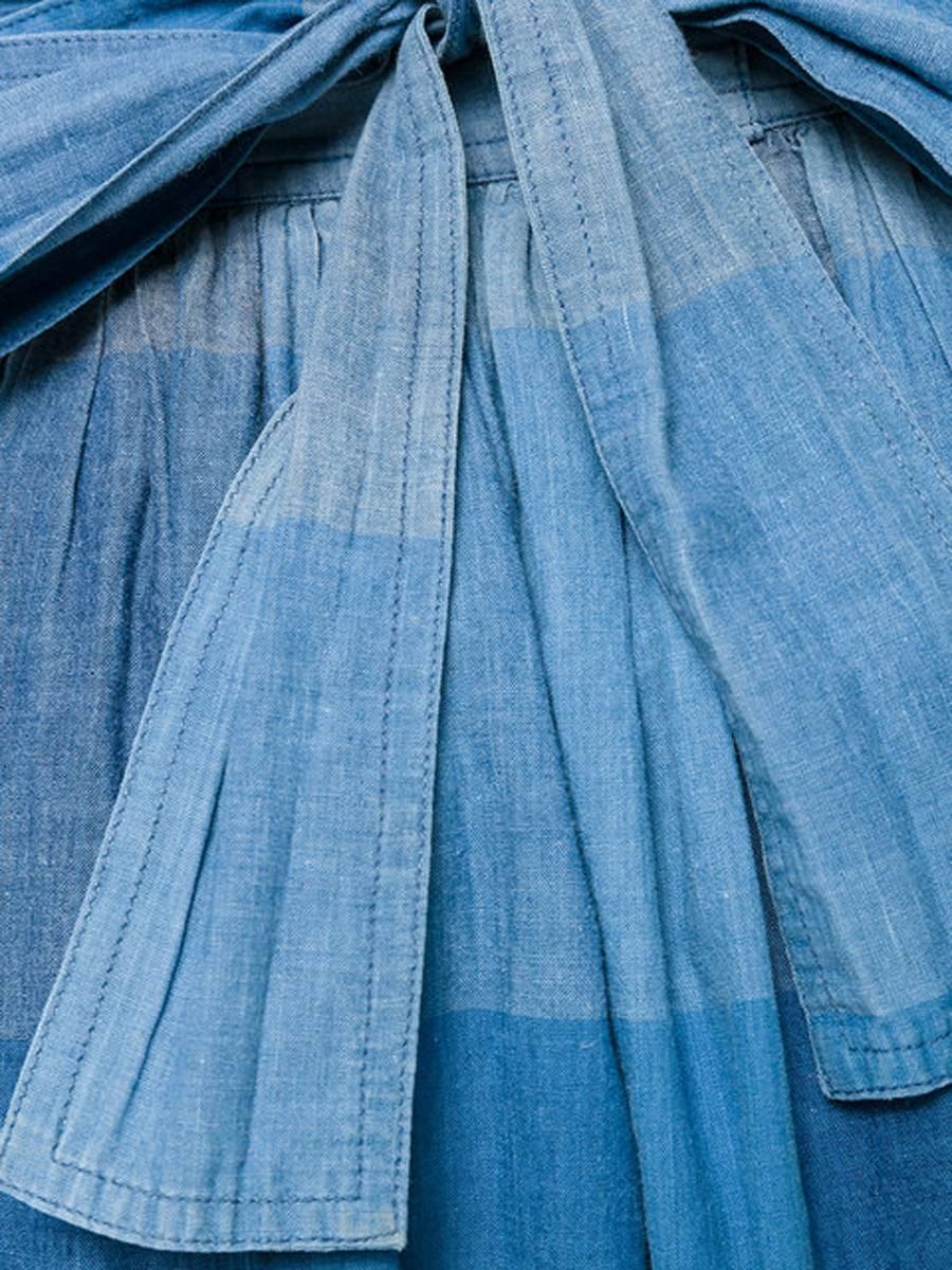 Issey Miyake Blue Cotton Check Skirt  In Excellent Condition In Paris, FR