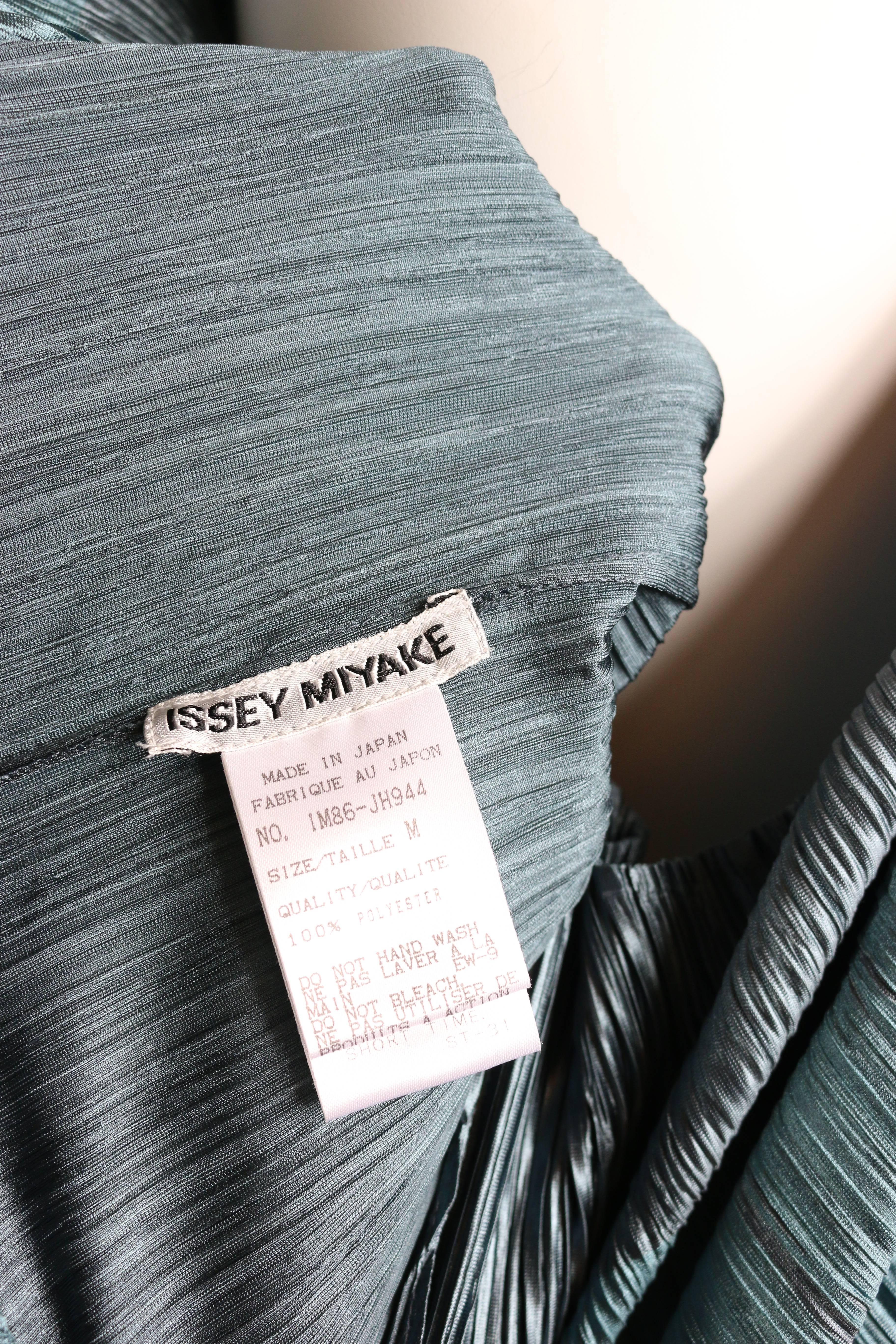 Women's Issey Miyake Blue Pleated Maxi Dress For Sale