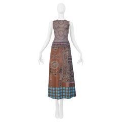 Issey Miyake Gonna blu/tronco con paisley del Kashmir e pois 2001