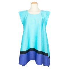 Issey Miyake blue top Pleats Please