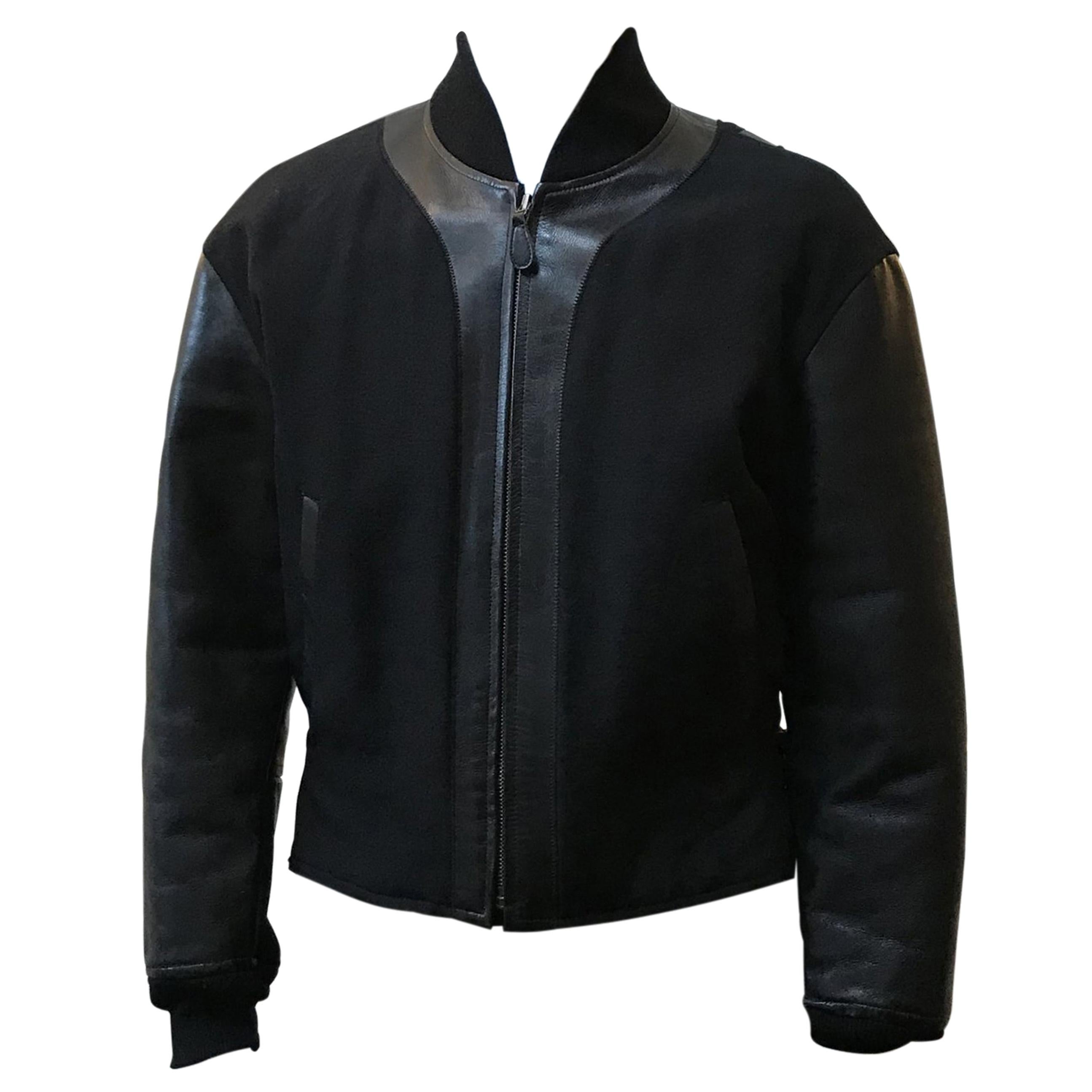 Issey Miyake Bomber Jacket with PVC Trim For Sale