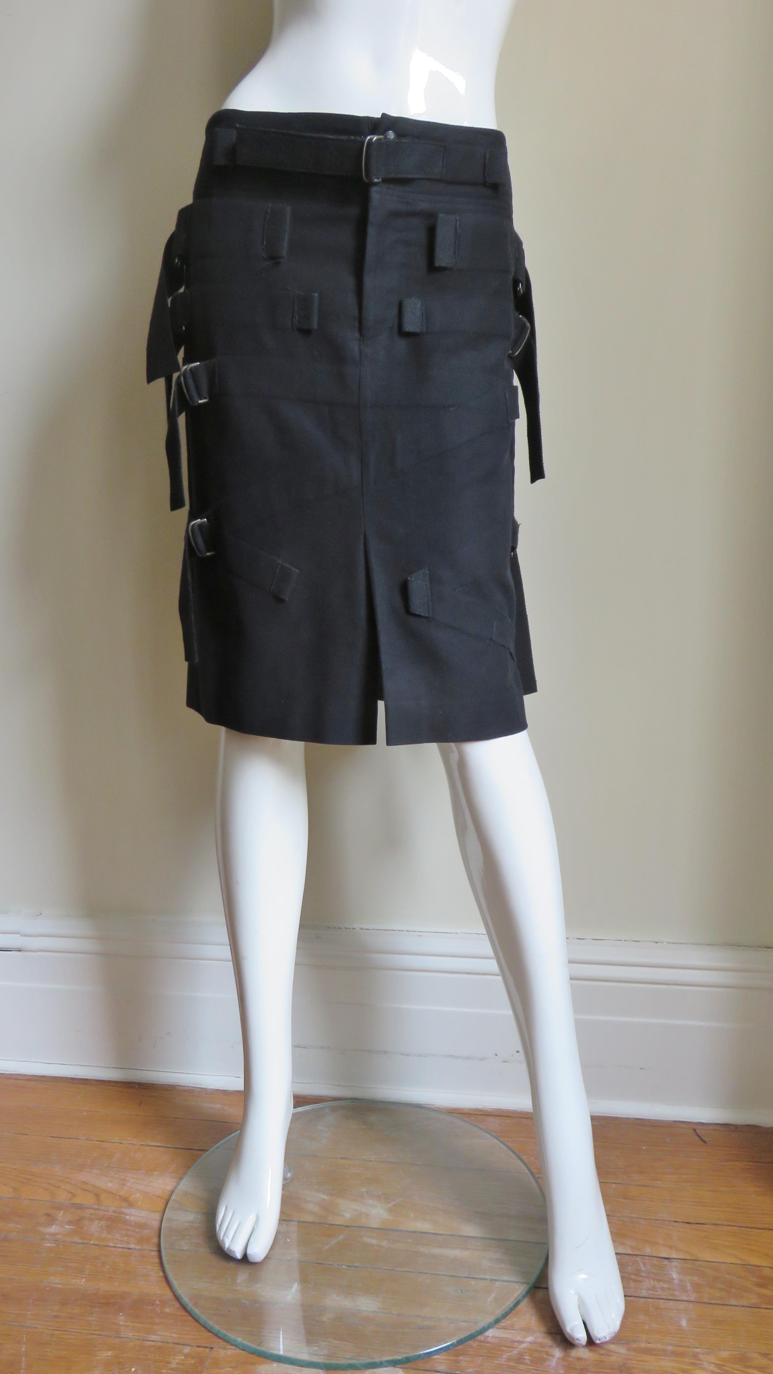 Black Issey Miyake Skirt with Straps For Sale