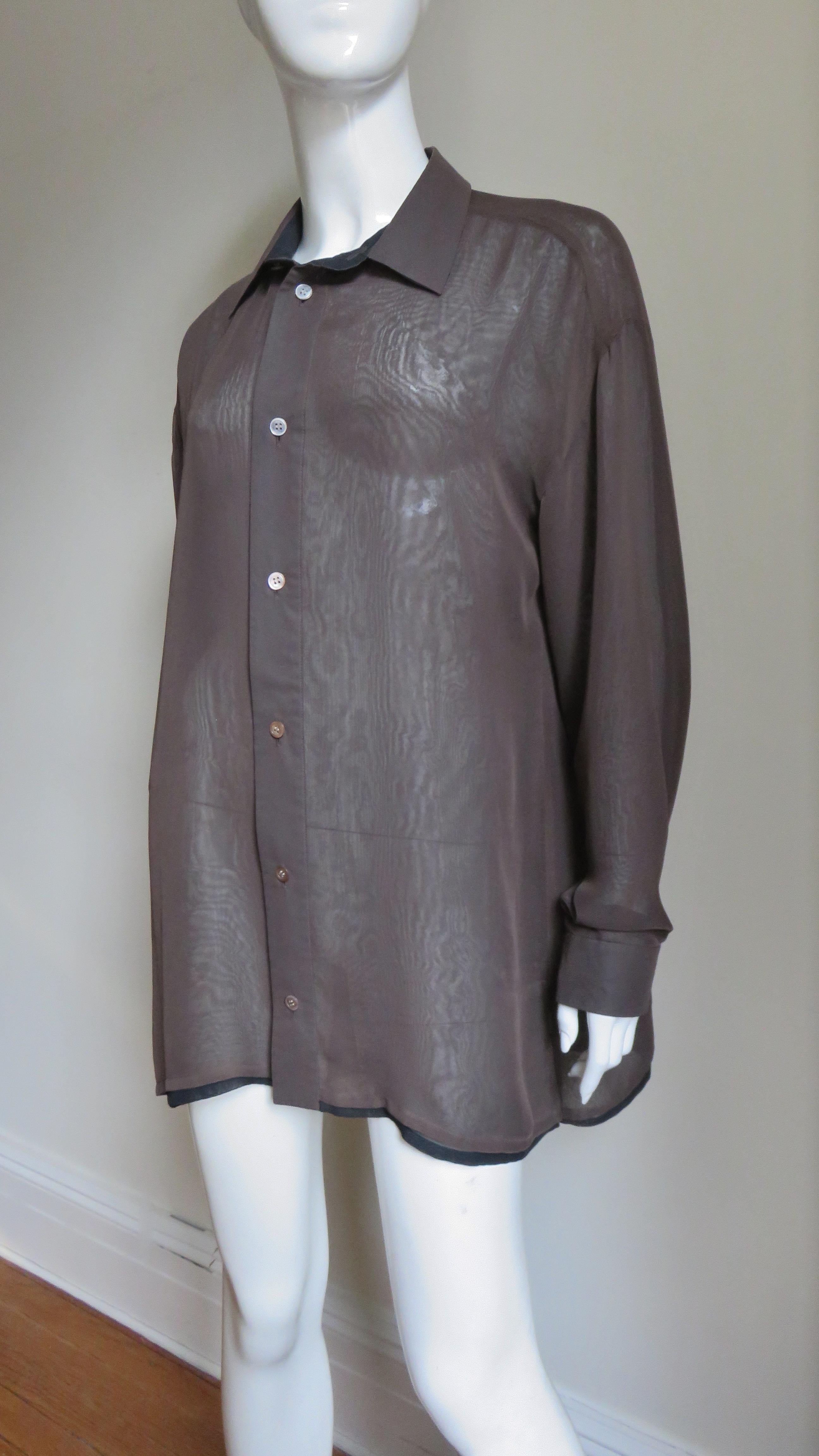 Gray Issey Miyake Double Layer Shirt For Sale