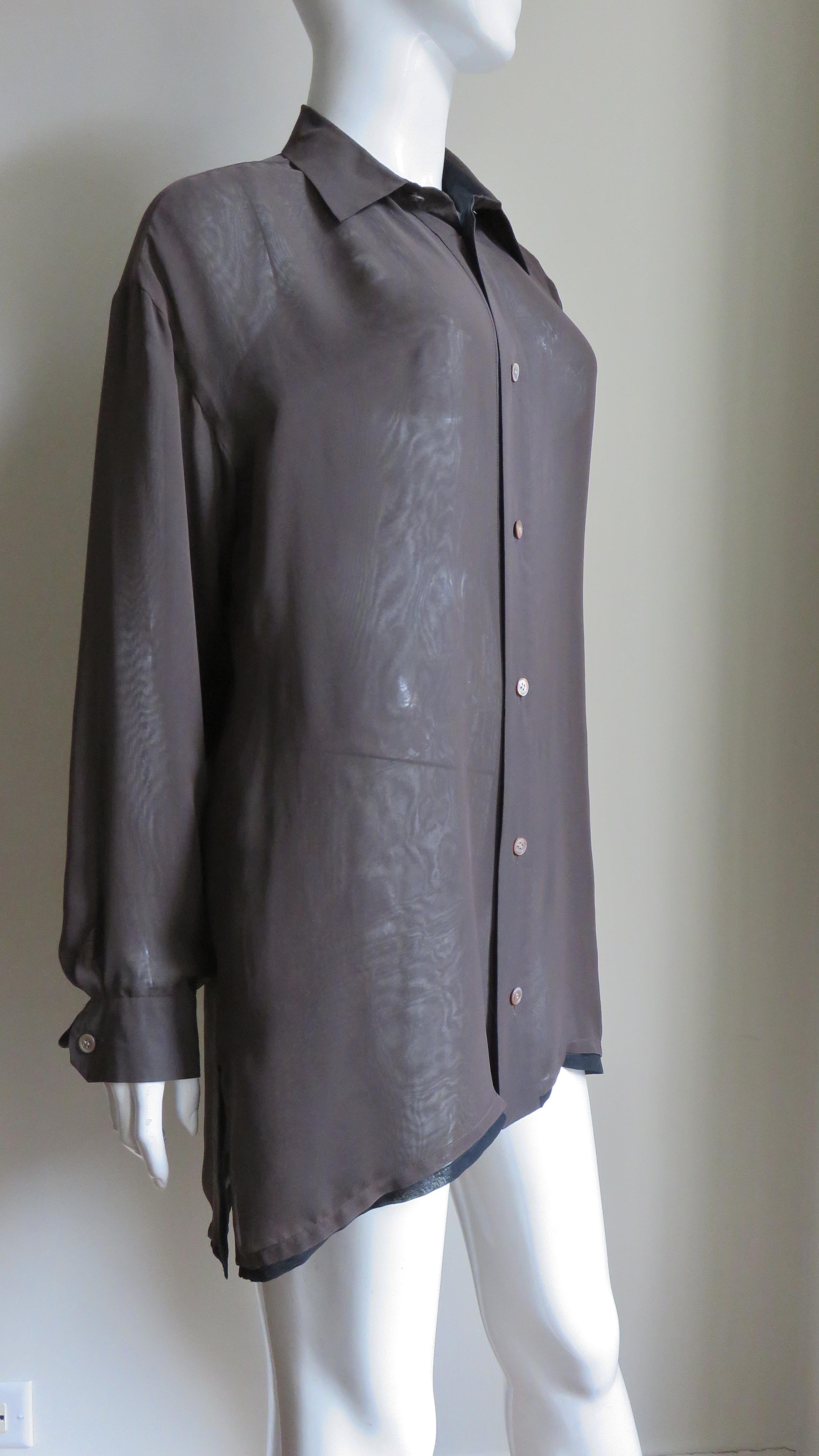 Women's  Issey Miyake Double Layer Shirt For Sale
