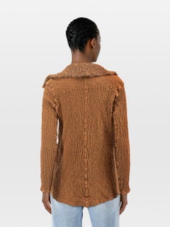 Issey Miyake Brown Faux Fur Collar Cardigan Size M