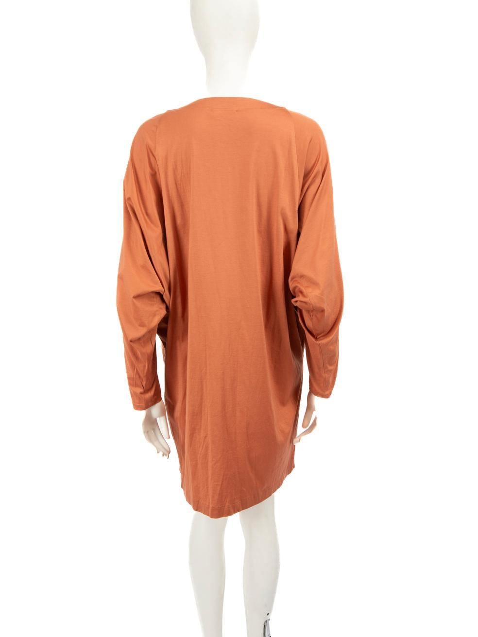 Marron Issey Miyake Brown Knee Length Batwing Dress Taille M