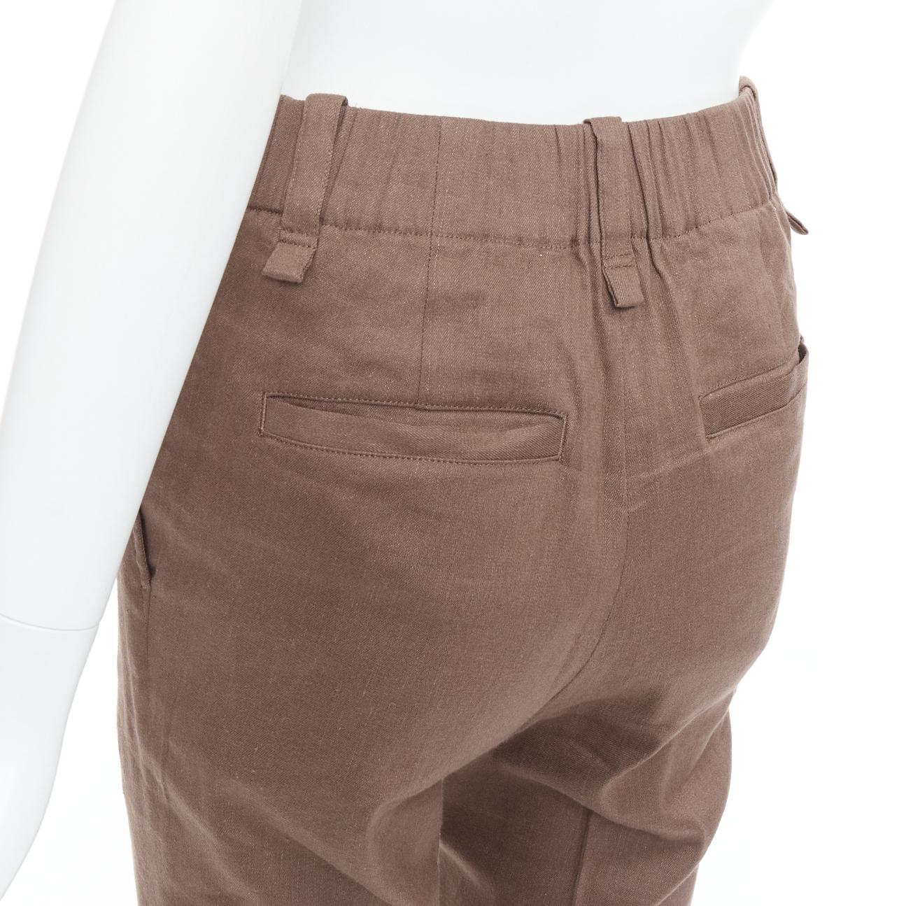 Issey Miyake - Pantaloni a vita alta in misto lino marrone JP1 S
Riferimento: JACG/A00259
Marchio: Issey Miyake
Materiale: Lino, misto
Colore: marrone
Modello: Tinta unita
Chiusura: Zip Fly
Prodotto in: Giappone

CONDIZIONE:
Condizioni: Molto bene,