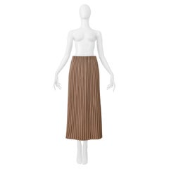 Issey Miyake Brown Long Skirt With Accordion Pipe Pleats 2000-2001